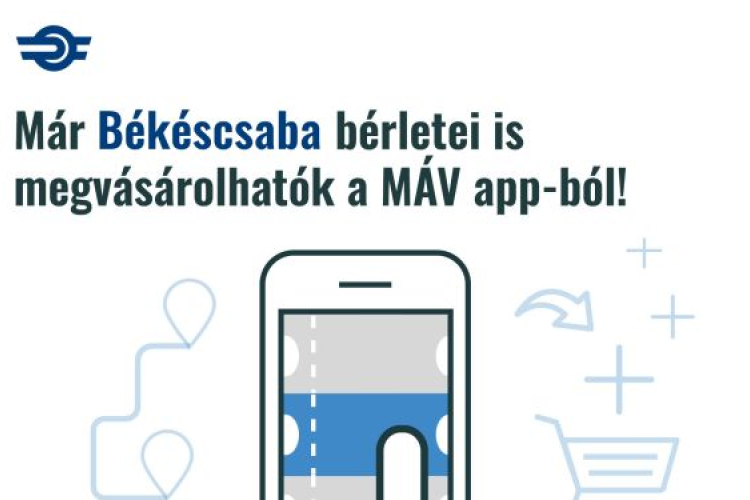 Júliustól a Békéscsaba helyi autóbusz-bérletei is megvásárolhatóak a MÁV applikációban