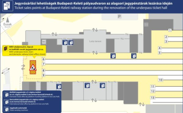 Ideiglenesen elköltöztek a jegypénztárak a Keleti pályaudvaron