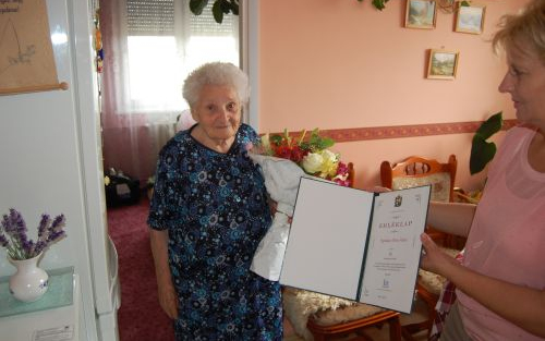 90. születésnapján köszöntötték Paplukács Péter Pálnét