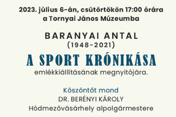 Baranyai Antal emlékkiállítás a Tornyai János Múzeumban