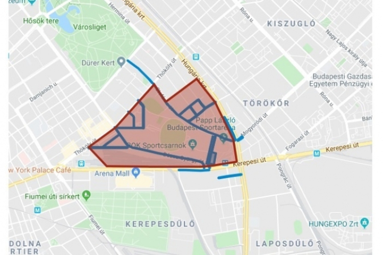 Forgalomkorlátozás a Puskás Aréna környékén