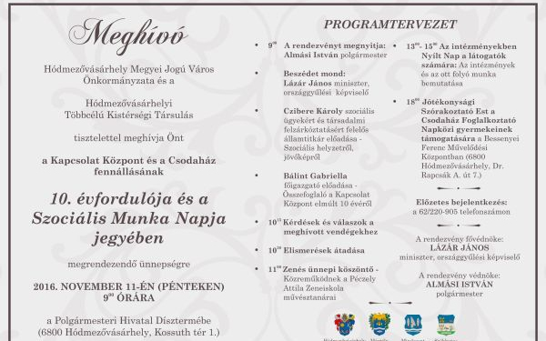 Tíz éves a vásárhelyi Kapcsolat Központ és a Csodaház