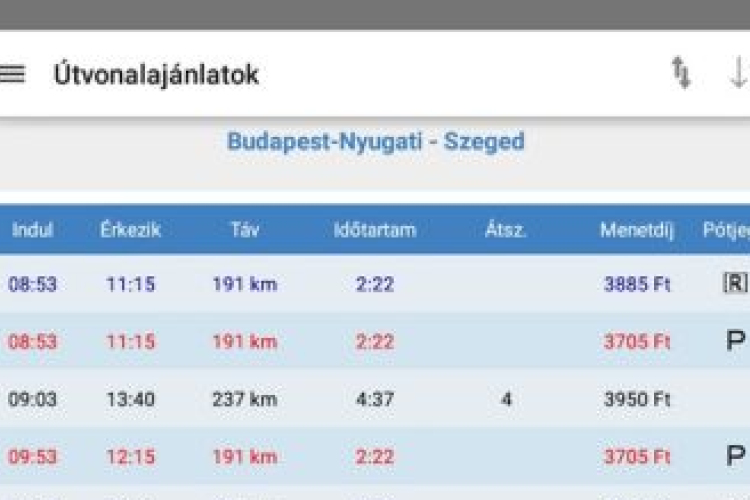 Vonatinfó alkalmazás - mobiltelefonon is egyszerűen tájékozódhatnak az utasok